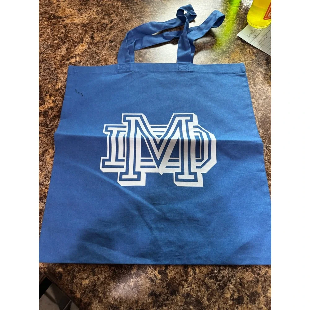Royal Blue IMD Graphic Canvas Tote Bag Reusable Shopper Shoulder Bag